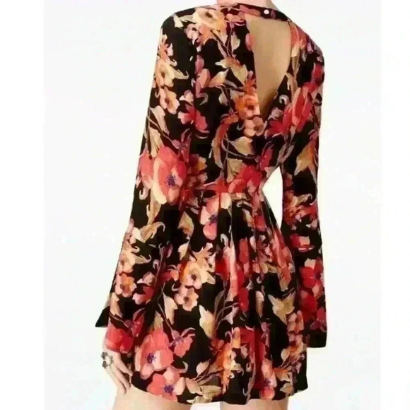 Free people Floral Regan boarder Mini Tunic Dress with Pockets sz 0 - Picture 2 of 10